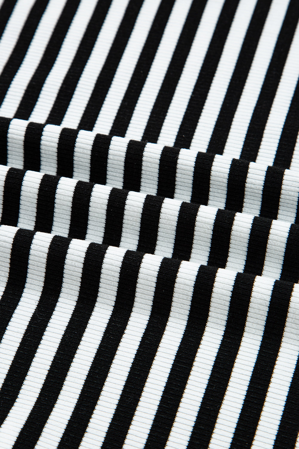Black Striped Cutout Long Sleeve Top