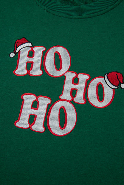 Evergreen Embroidered Letter Graphic Christmas Fashion Sweatshirt