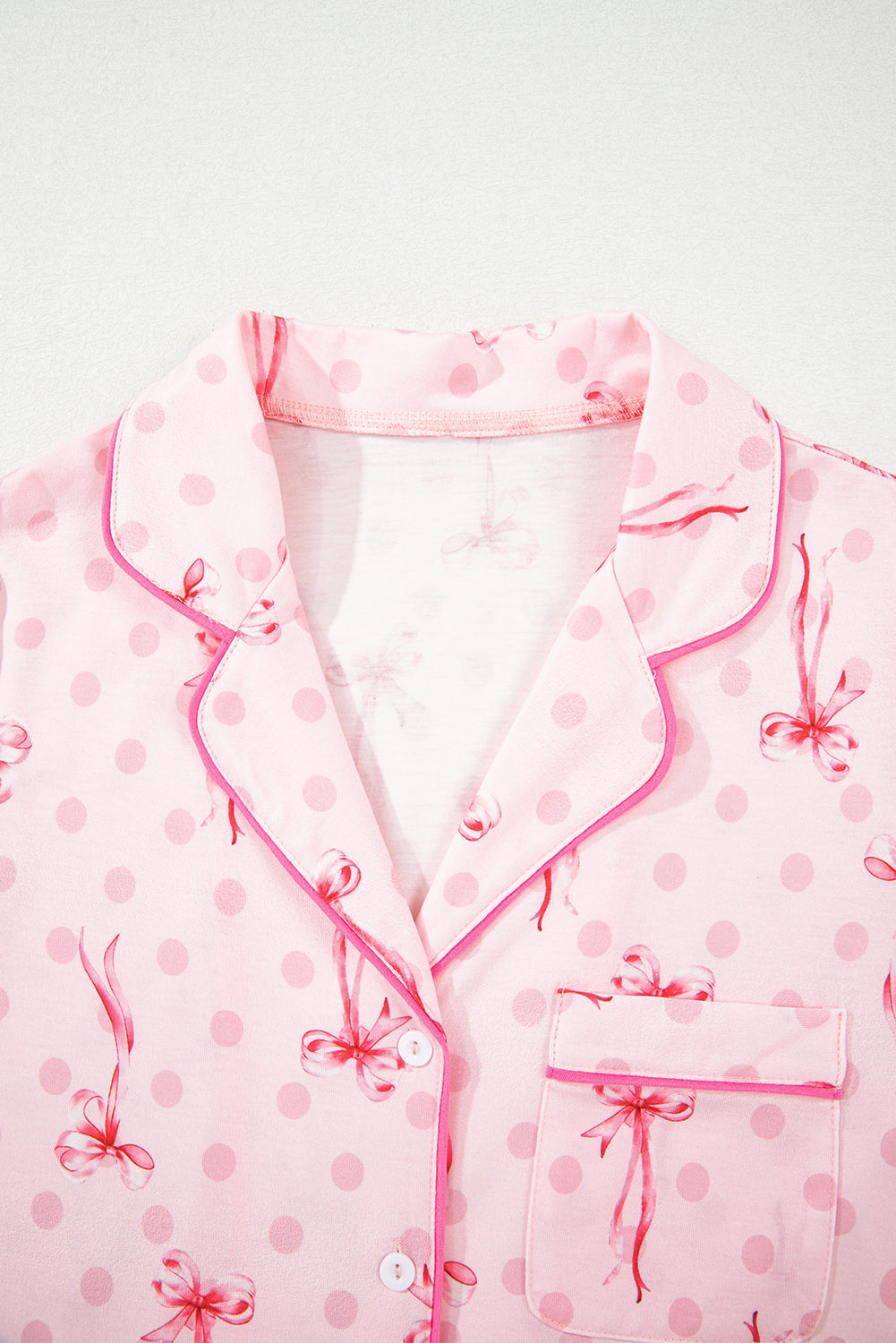 Beige Floral Print Ruffle Hem Shorts Pajama Set