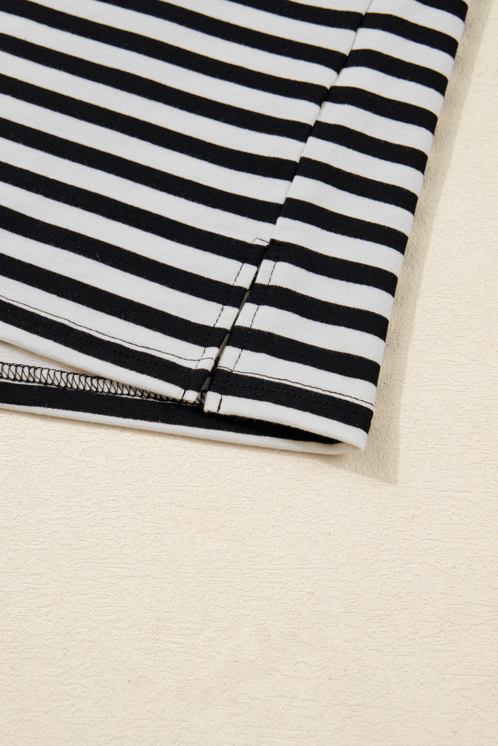 Sachet Pink Striped Round Neck Contrast Trim Bell Sleeve Top