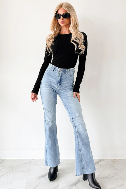 White Ribbed Long Sleeve Crew Neck Solid Color Bodysuit