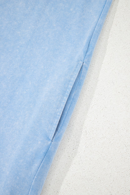 Beau Blue Mineral Wash Pocket Tank Mini Dress