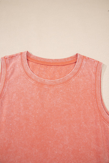 Beau Blue Mineral Wash Pocket Tank Mini Dress