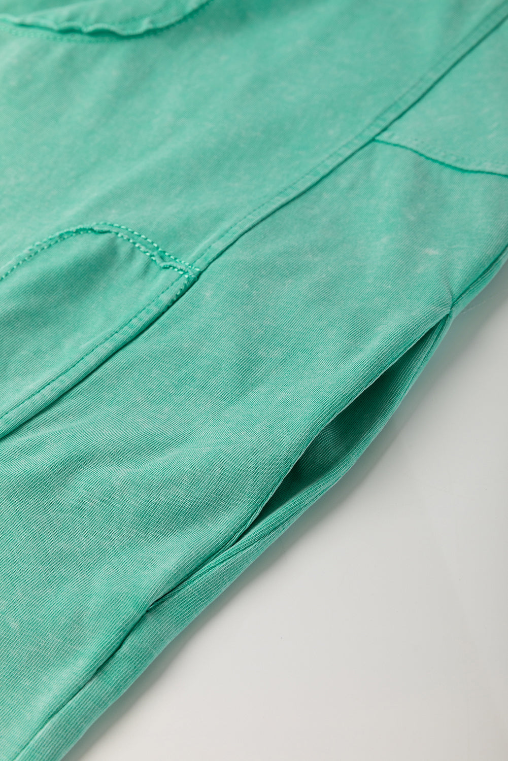 Sky Blue Mineral Wash Flower Patchwork Mini T Shirt Dress