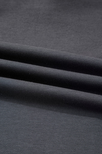Carbon Grey Star Patched Kangaroo Pocket Vintage Hoodie
