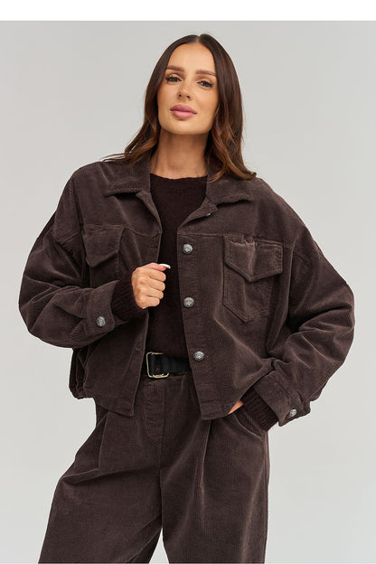  Corduroy jacket model 232013 Makadamia 