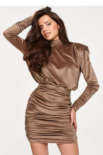  Short dress model 232031 Makadamia 