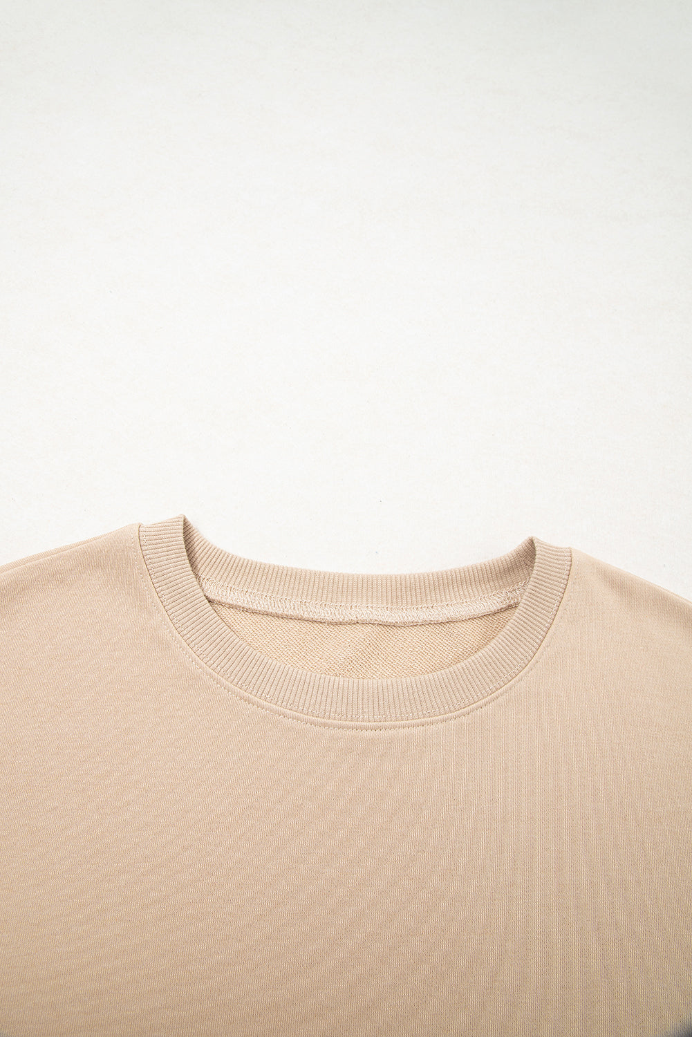 Smoke Gray Plaid Patchwork Sleeve Raw Seam Sweatshirt