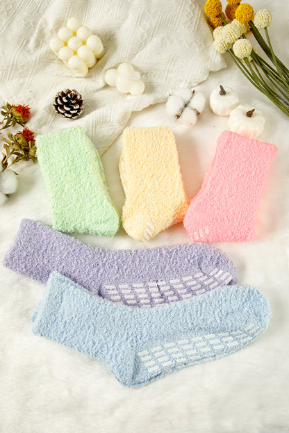 Pink Non-Slip Winter Cozy Fuzzy Socks Set