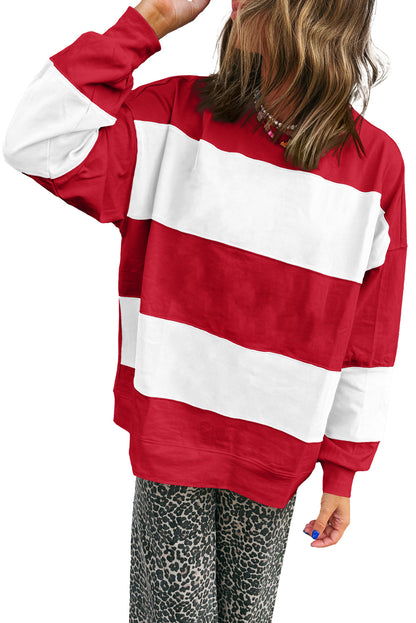 Evergreen Colorblock Drop Shoulder Baggy Sweatshirt