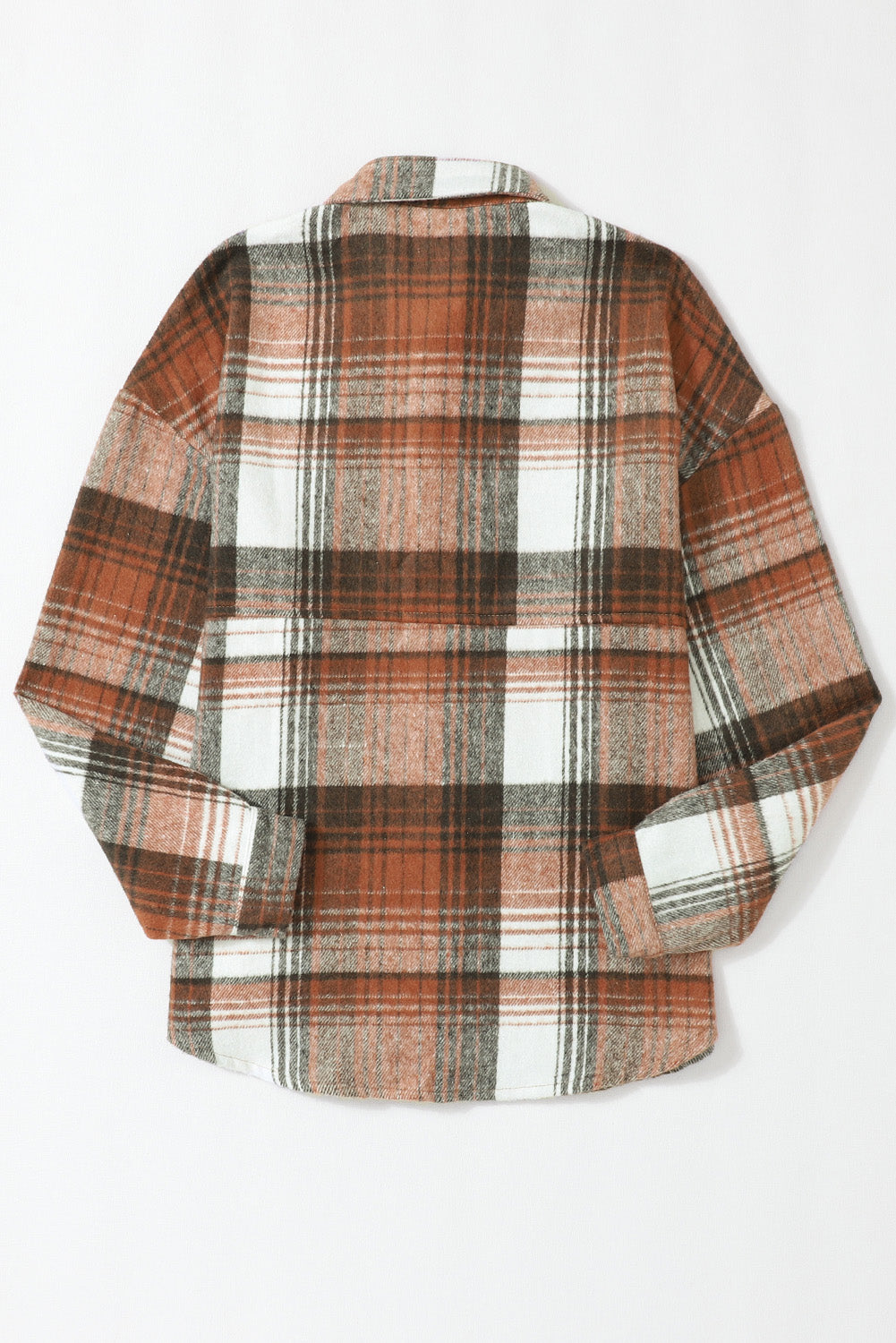 Gold Flame & Grey Plaid Button Up Collared Flannel Jacket